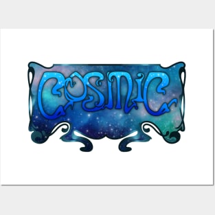 Cosmic Art Nouveau Retro Psychedelic Emblem Posters and Art